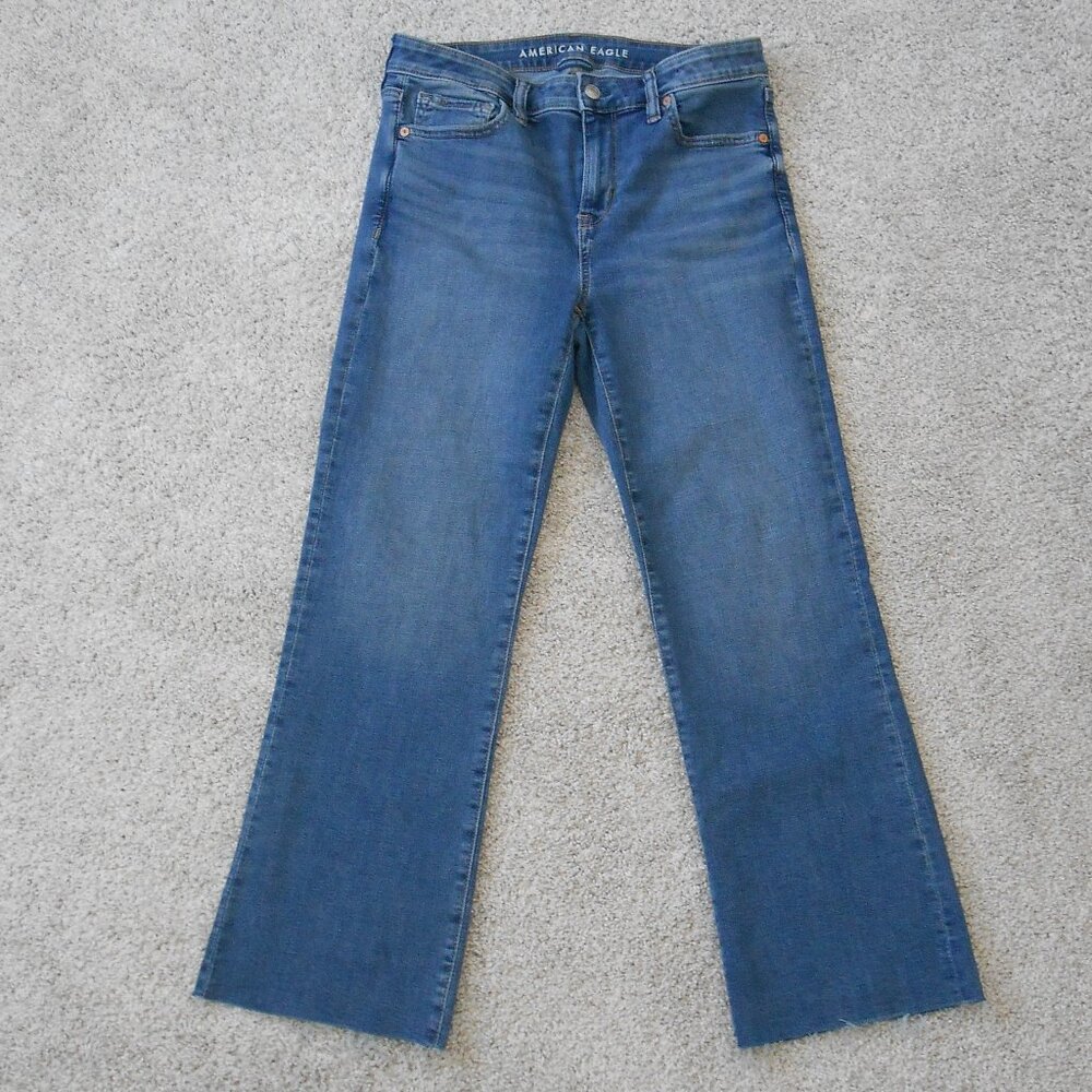 American Eagle Next Level Stretch High Rise Kick Boot Crop Jean Size 4